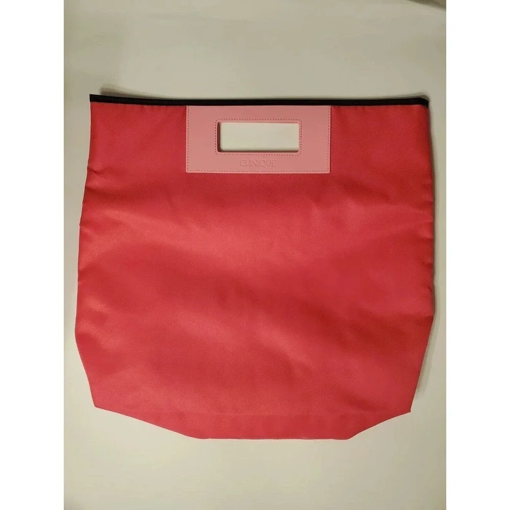 Clinique Tote Bag Pink Leather Handle